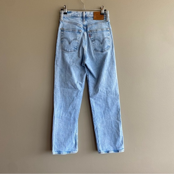 Levi's Ribcage Premium Denim Straight Size 24 Light Wash Jeans - Picture 7 of 11